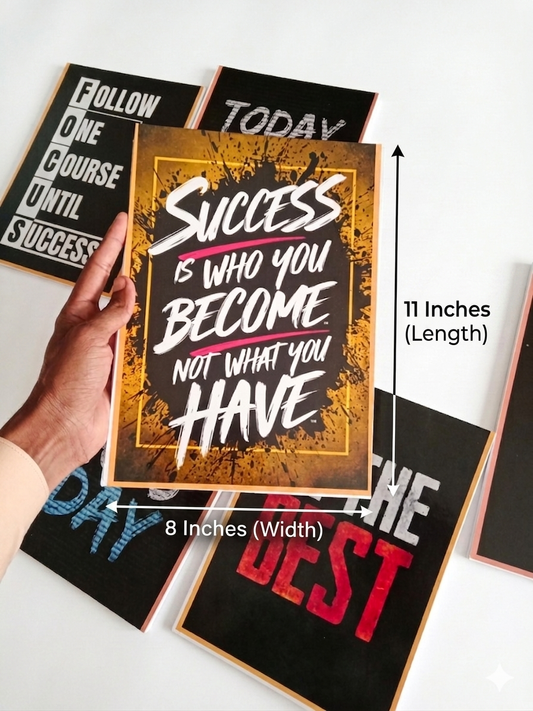 Modern Motivational Wooden Wall Frame - Success & Growth Quote Art/Inspirational Wooden Office Wall Art - "Success Is Who You Become