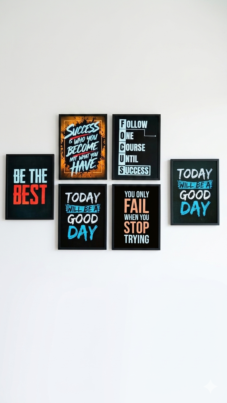 Modern Motivational Wooden Wall Frame - Success & Growth Quote Art/Inspirational Wooden Office Wall Art - "Success Is Who You Become